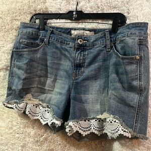 Torrid Denim Shorts with Lace Size 18